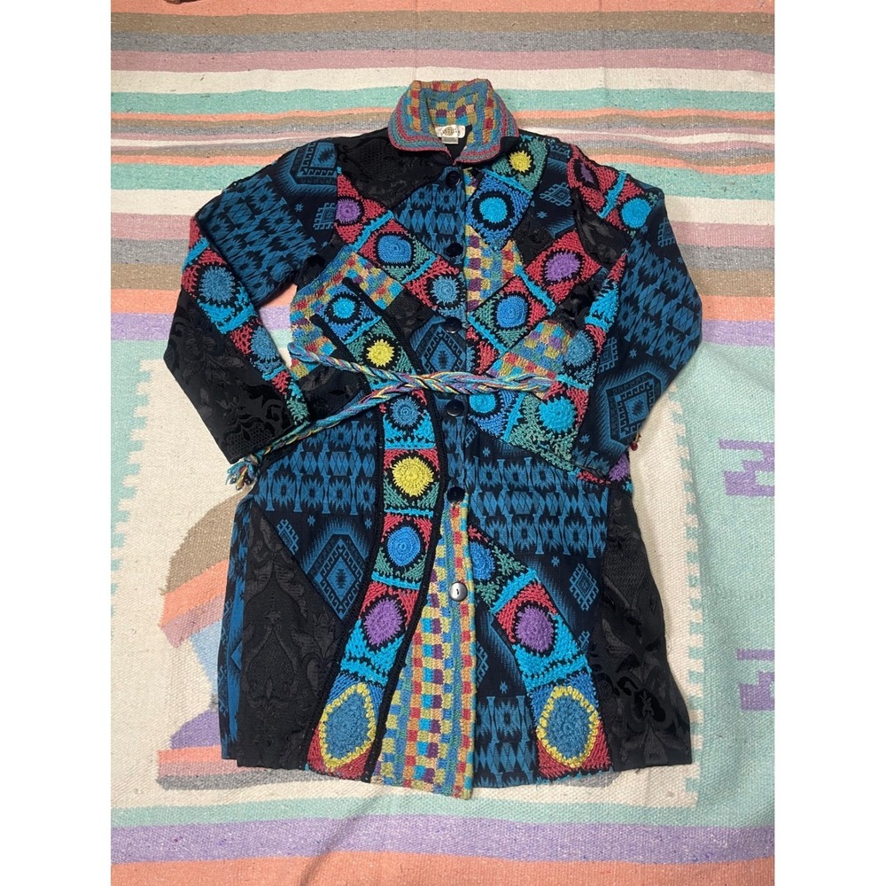 Vintage Sandy Starkman Patchwork Crochet Jacket – Small